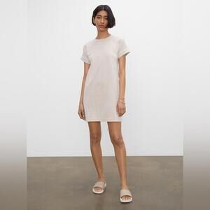 Club Monaco Textured Stripe Jersey Knit Crewneck Mini Dress